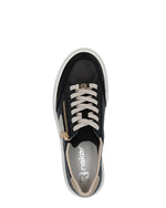 Rieker Flatform Zip Trainer Black/Beige