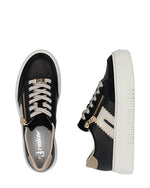 Rieker Flatform Zip Trainer Black/Beige
