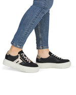 Rieker Flatform Zip Trainer Black/Beige