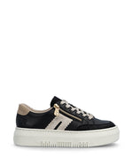 Rieker Flatform Zip Trainer Black/Beige