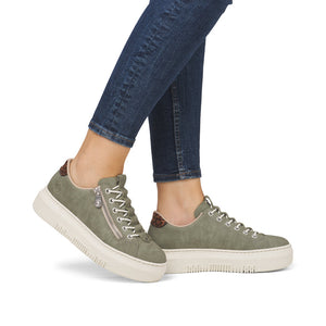 Rieker Classic Flatform Trainer Moss Green