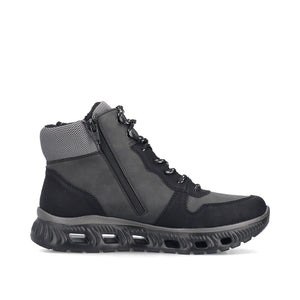 Rieker Laced Hiking Boot Black/Grey