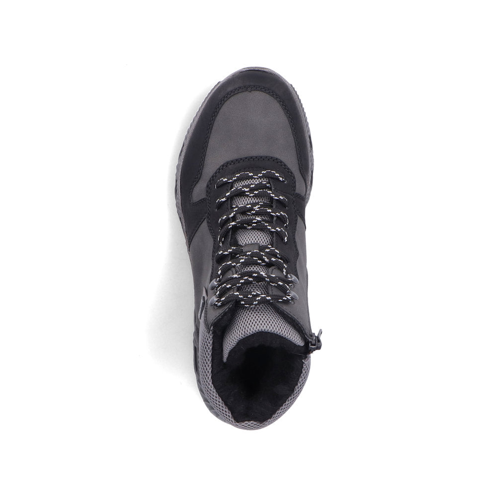 Rieker Laced Hiking Boot Black/Grey