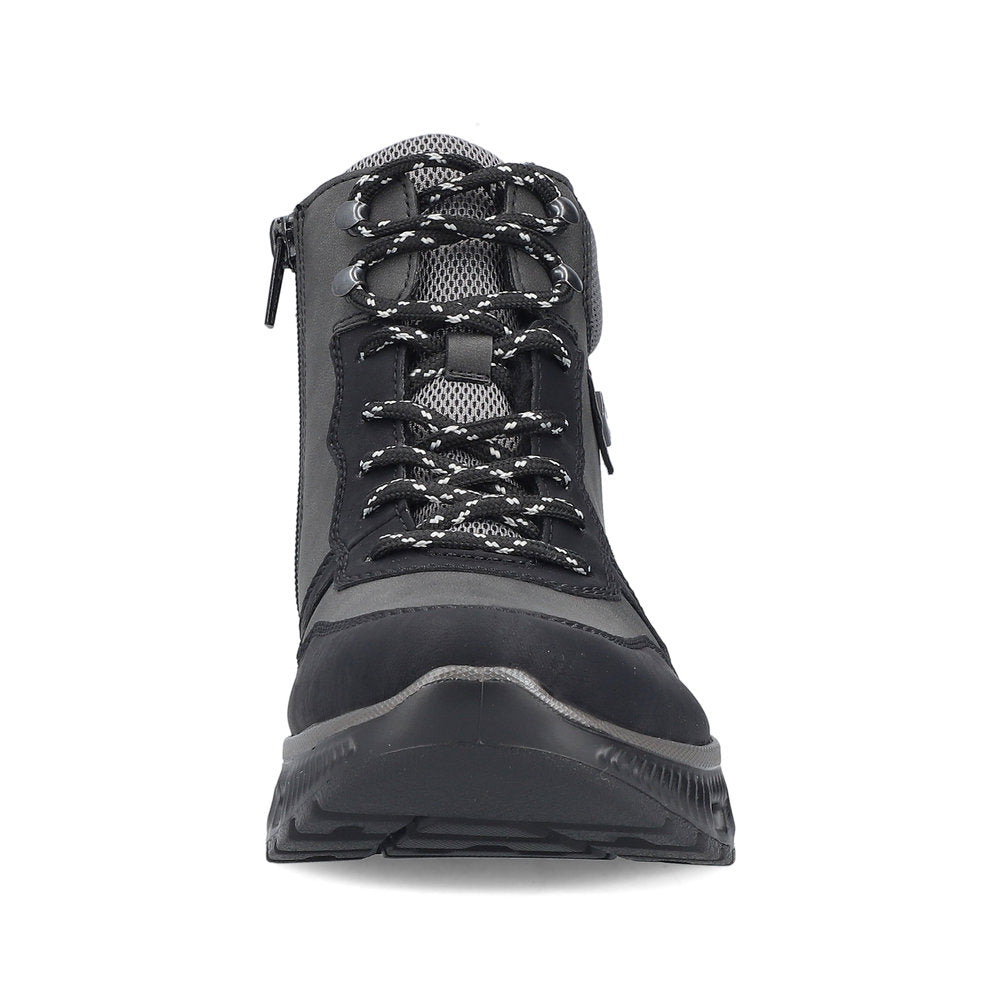 Rieker Laced Hiking Boot Black/Grey