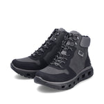 Rieker Laced Hiking Boot Black/Grey