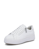 Rieker Laced Flatform Zip Trainer White