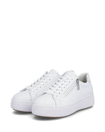 Rieker Laced Flatform Zip Trainer White