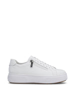 Rieker Laced Flatform Zip Trainer White