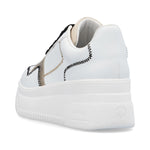 Rieker Laced Wedge Trainer White Mix