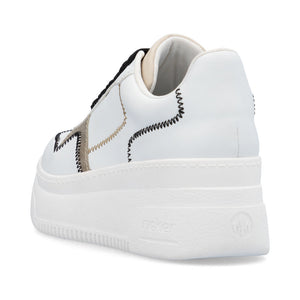 Rieker Laced Wedge Trainer White Mix