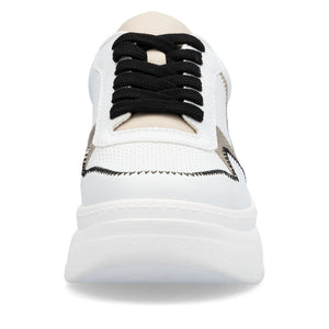 Rieker Laced Wedge Trainer White Mix