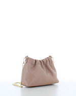 Marina Galanti Leather Pouch Bag with Shoulder Chain Nude