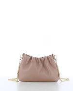 Marina Galanti Leather Pouch Bag with Shoulder Chain Nude