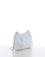 Marina Galanti Leather Pouch Bag with Shoulder Chain White