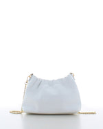 Marina Galanti Leather Pouch Bag with Shoulder Chain White