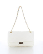 Marina Galanti Quilted Leather Shoulder Bag Off White