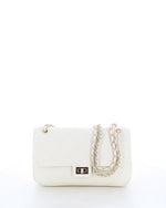 Marina Galanti Quilted Leather Shoulder Bag Off White