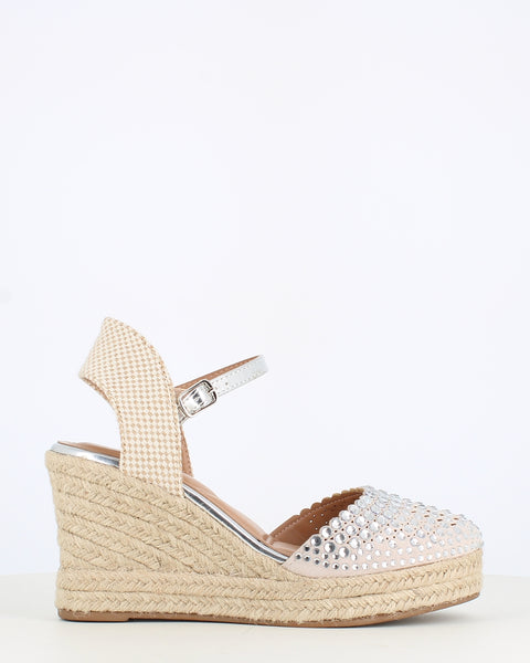 Cinders Edit Crystal Wedge Silver