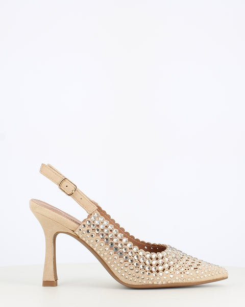 Cinders Edit Occasion Crystal Slingback Gold