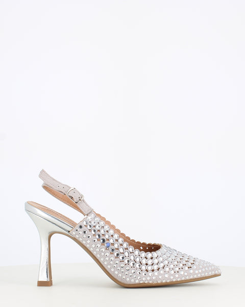 Cinders Edit Occasion Crystal Slingback Silver