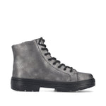 Rieker Laced Zip Ankle Boot Antique Silver