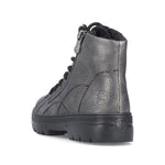 Rieker Laced Zip Ankle Boot Antique Silver