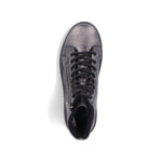 Rieker Laced Zip Ankle Boot Antique Silver