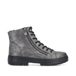 Rieker Laced Zip Ankle Boot Antique Silver