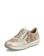 Rieker Laced Zip Trainer Multi Beige