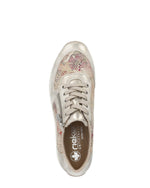 Rieker Laced Zip Trainer Multi Beige