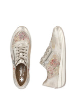 Rieker Laced Zip Trainer Multi Beige