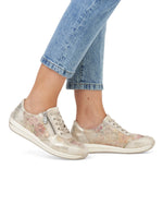 Rieker Laced Zip Trainer Multi Beige