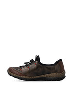 Rieker Laced Toggle Shoe Chestnut/Black