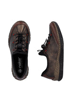 Rieker Laced Toggle Shoe Chestnut/Black