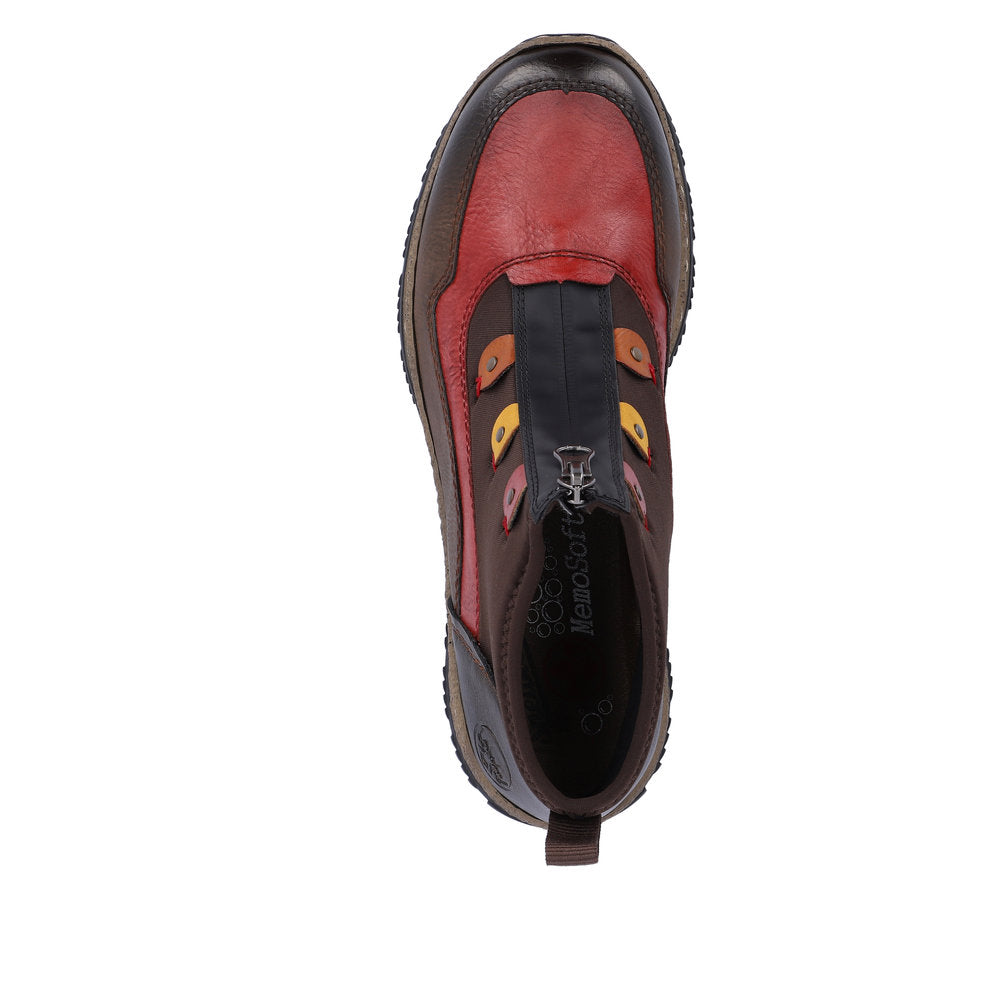 Rieker Casual Ankle Boot Brown Wine Comb