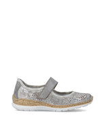 Rieker Velcro Mary Jane Metallic Rose