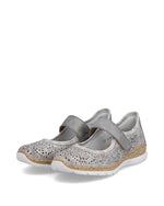 Rieker Velcro Mary Jane Metallic Rose