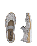 Rieker Velcro Mary Jane Metallic Rose