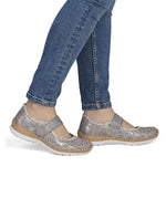 Rieker Velcro Mary Jane Metallic Rose