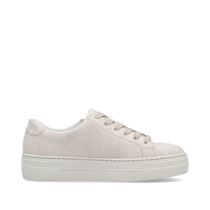 RIeker Low Flatform Trainer Ivory Beige