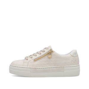 RIeker Low Flatform Trainer Ivory Beige