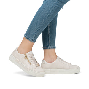 RIeker Low Flatform Trainer Ivory Beige