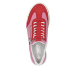 Rieker Flatform Zip Trainer Red/Pink