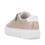 Rieker Classic Zip Flatform Trainer Rose Gold