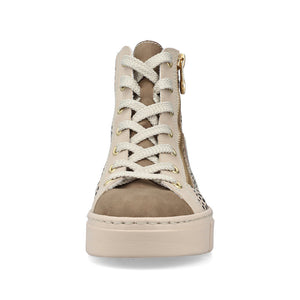 Rieker Classic Flatform High Top Beige Print