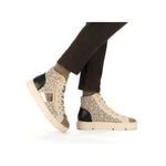 Rieker Classic Flatform High Top Beige Print