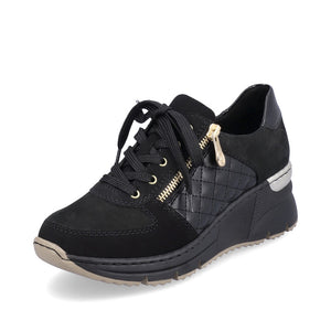 Rieker Wedge Trainer Black/Gold