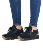 Rieker Wedge Trainer Black/Gold