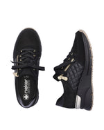 Rieker Wedge Trainer Black/Gold