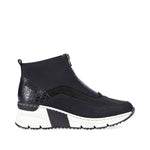 Rieker Ankle Boot with Front Zipper Black